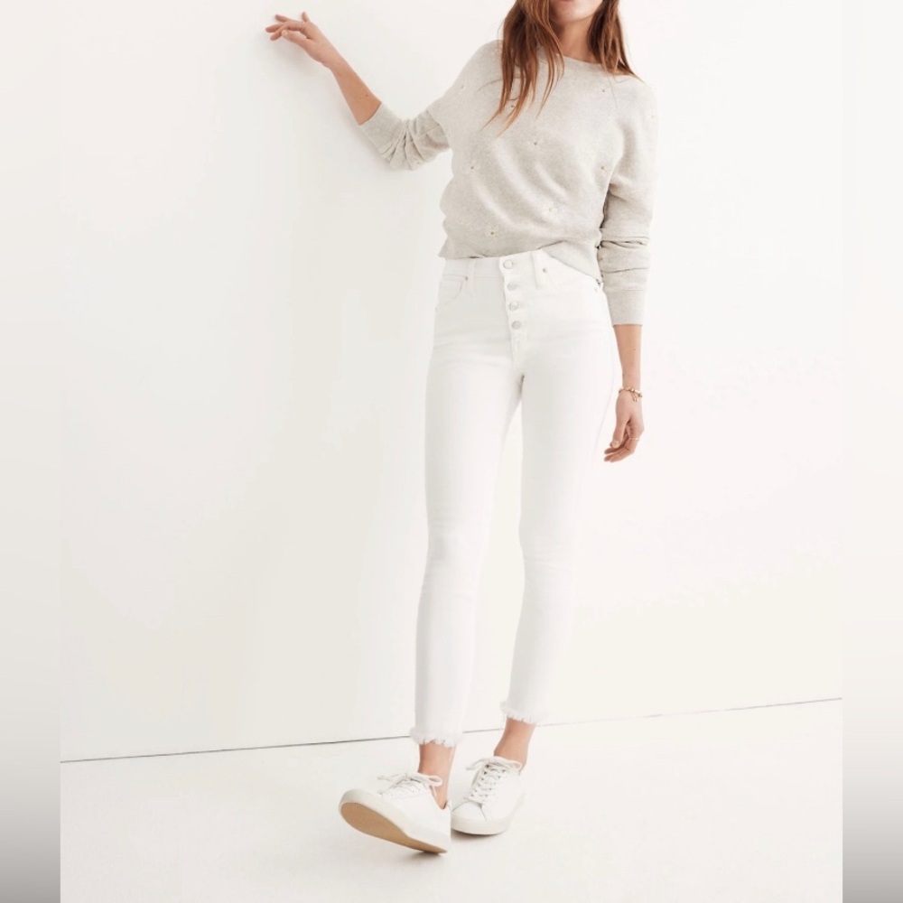 Madewell 10" High-Rise Skinny Crop Jeans: Button-Front Edition Size 32